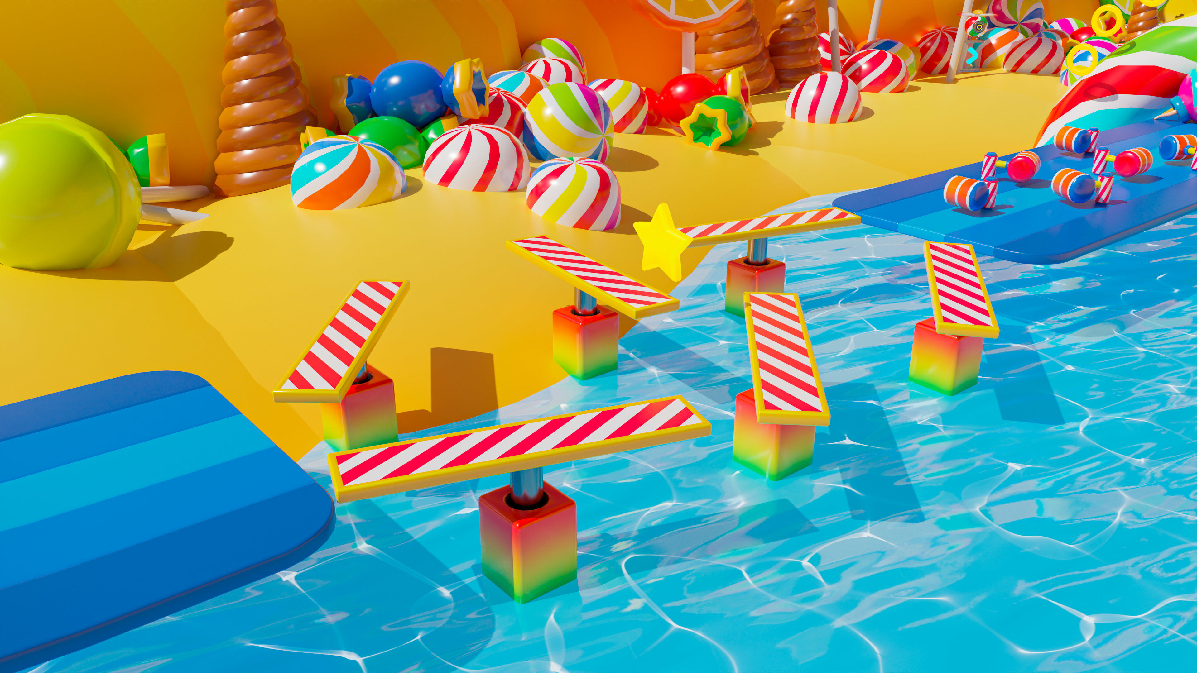 Platformer 4 Candy Low-poly 3D model_44