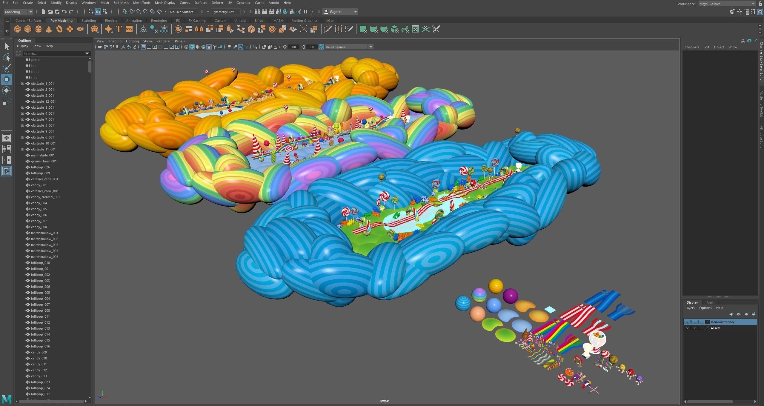 Platformer 4 Candy Low-poly 3D model_67