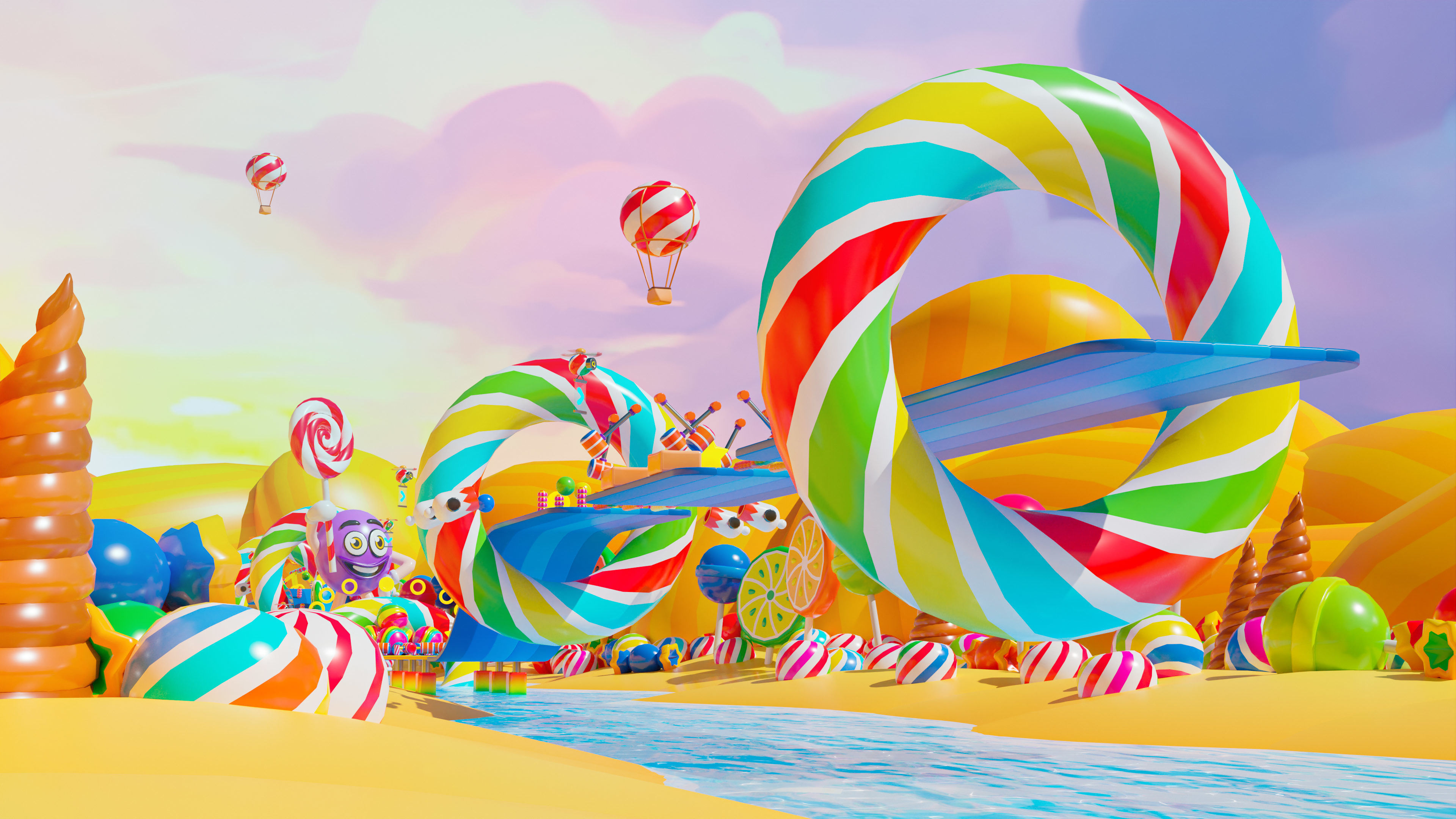 Platformer 4 Candy Low-poly 3D model_50