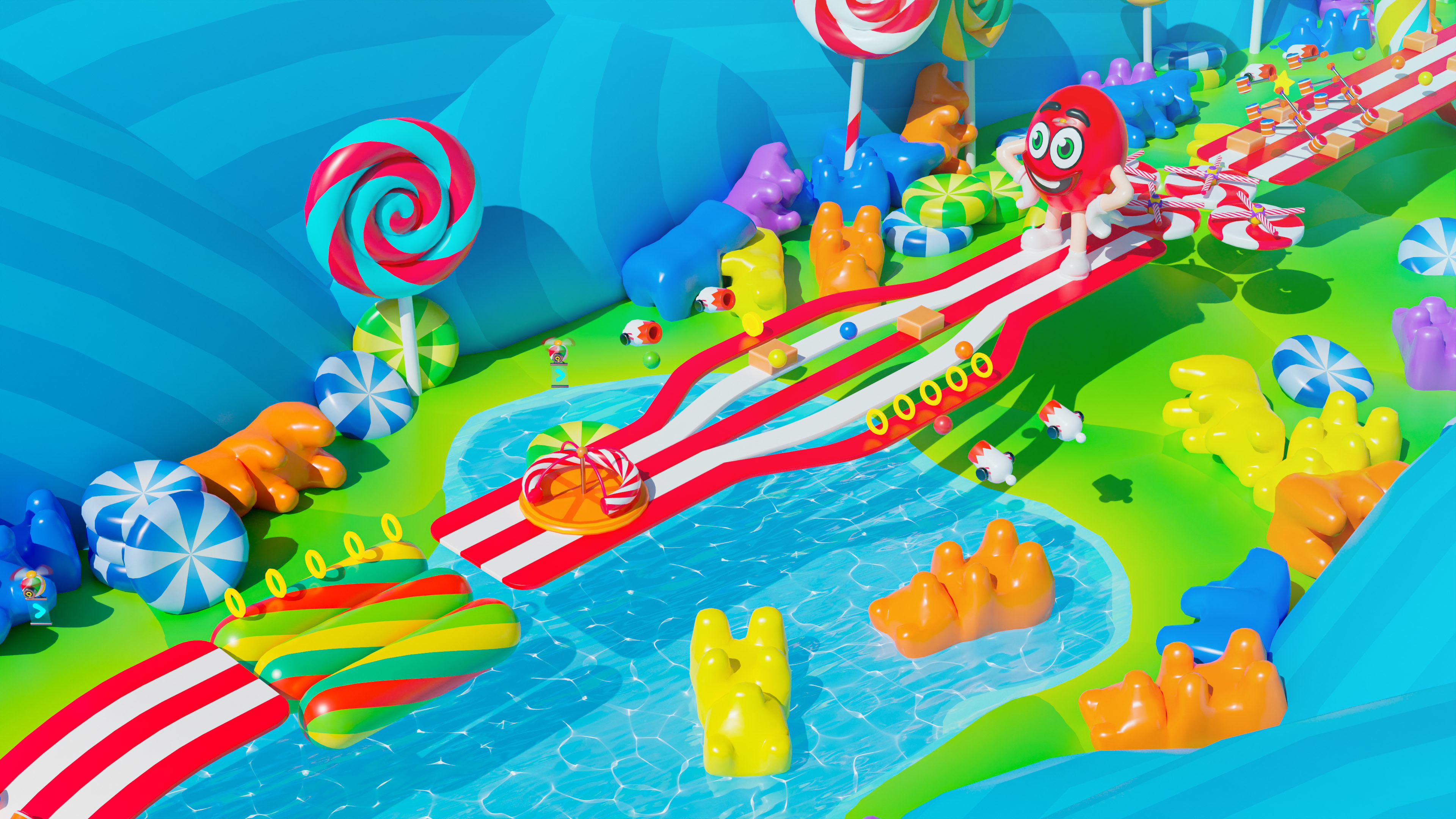 Platformer 4 Candy Low-poly 3D model_22