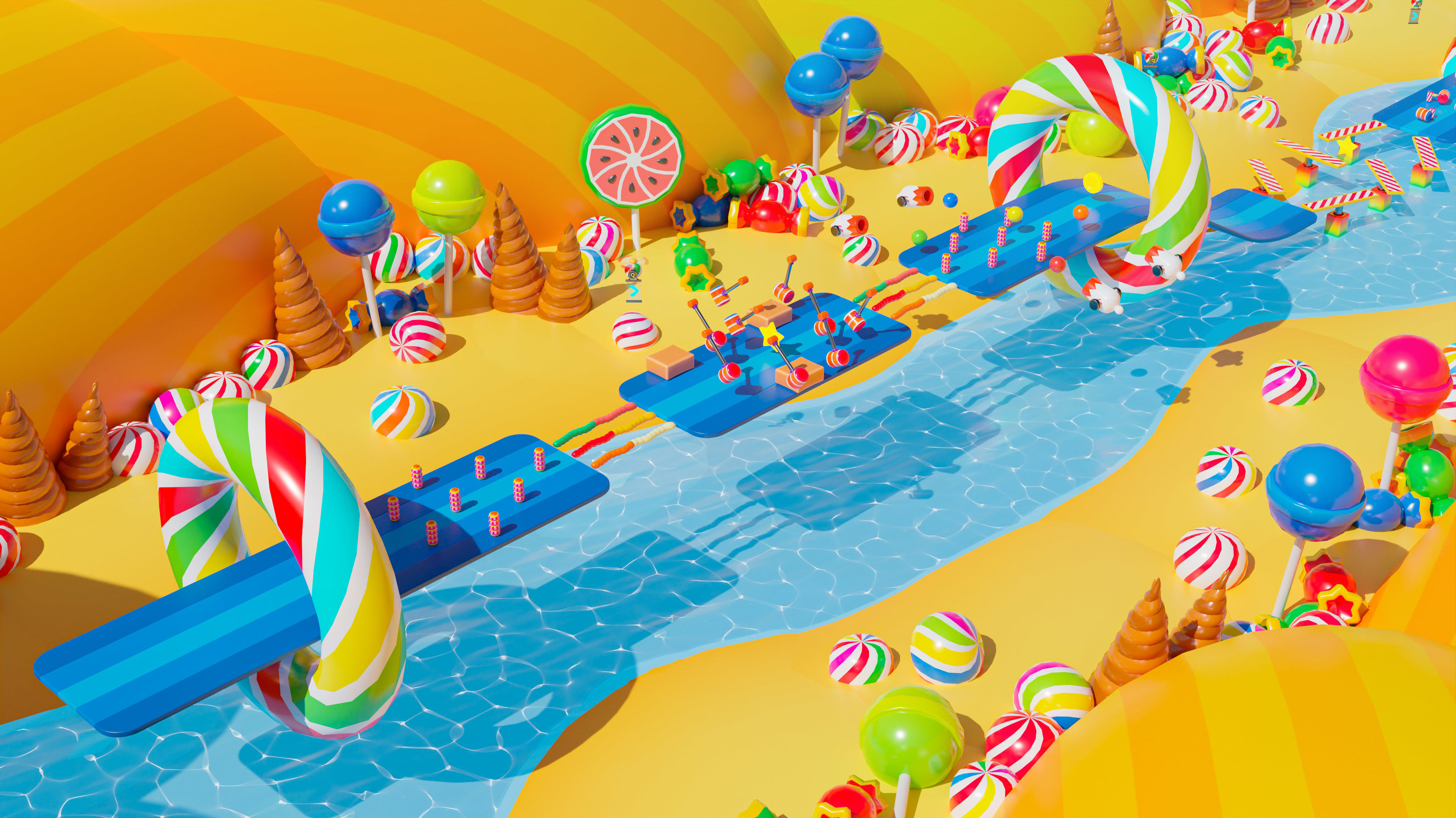 Platformer 4 Candy Low-poly 3D model_18