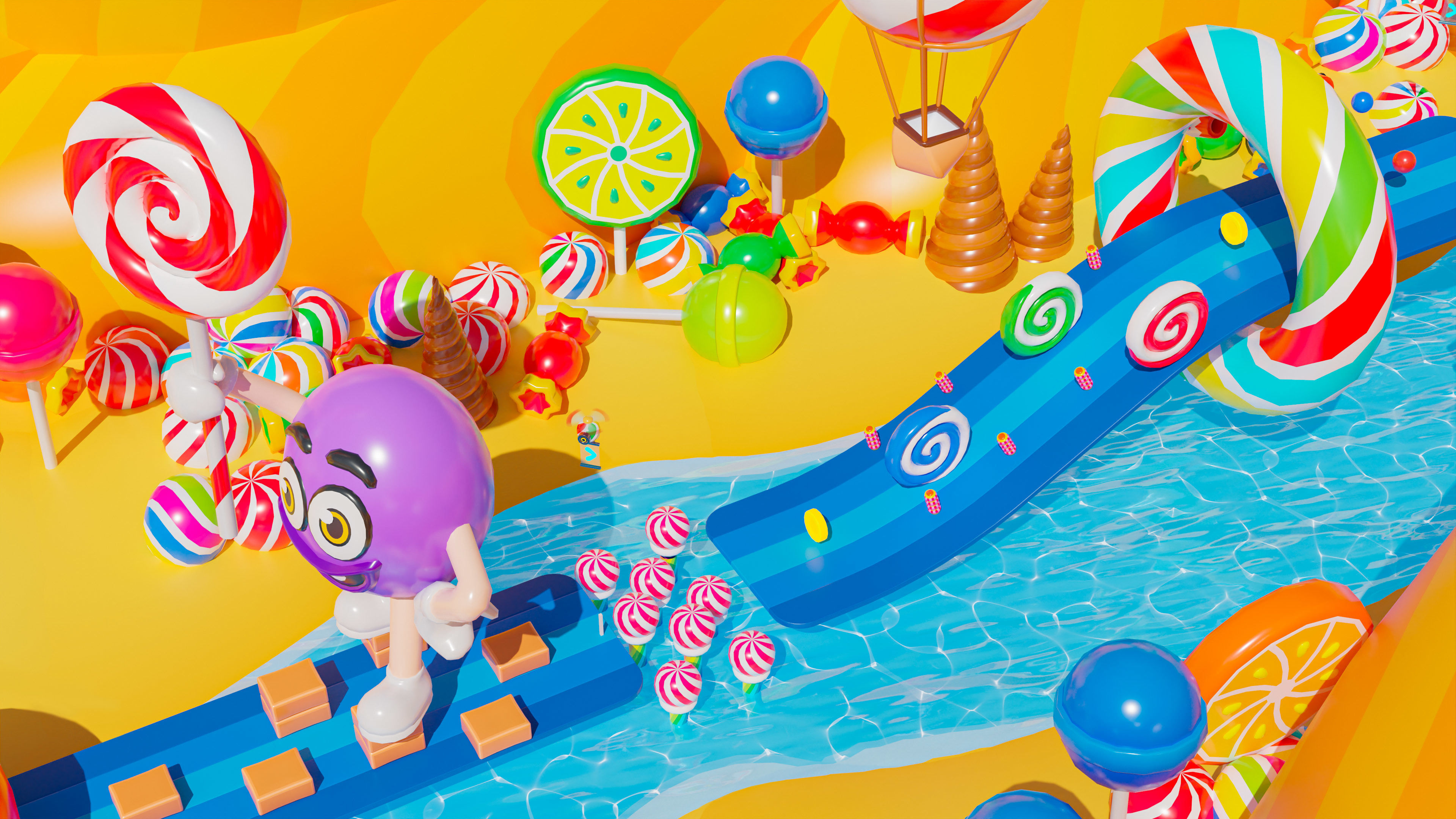 Platformer 4 Candy Low-poly 3D model_31