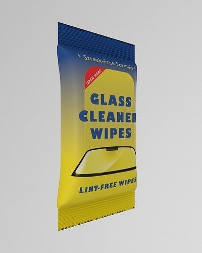 Glass Cleaner Wipes Low-poly 3D model 2