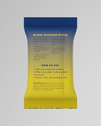 Glass Cleaner Wipes Low-poly 3D model 5