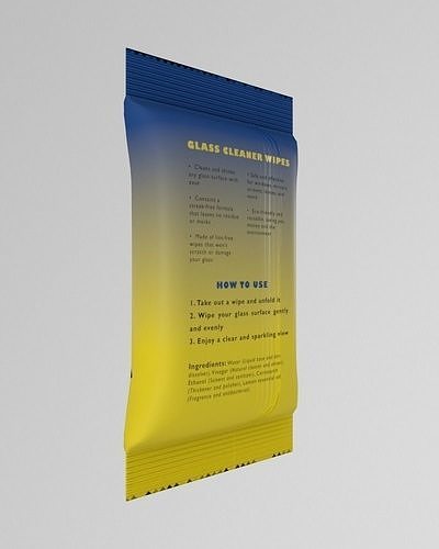 Glass Cleaner Wipes Low-poly 3D model 6