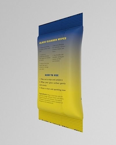 Glass Cleaner Wipes Low-poly 3D model 4