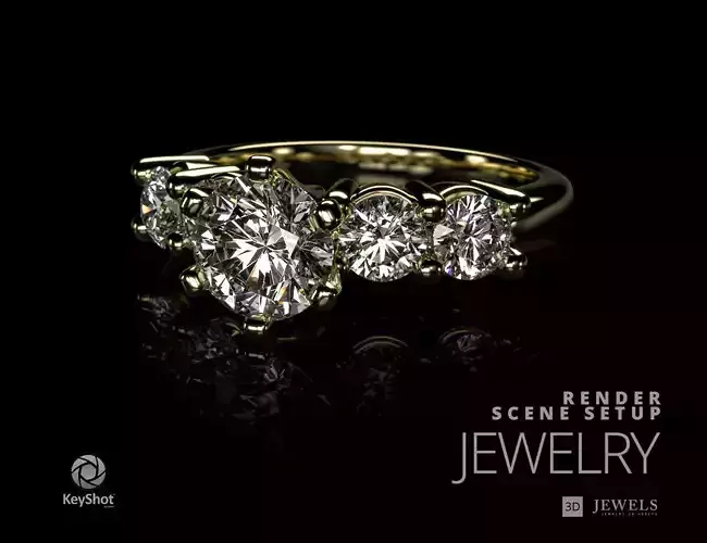 Jewelry KeyShot Black Scene 3D Rendering Setup
