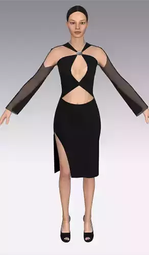 Dress metalic accesories detail and belt