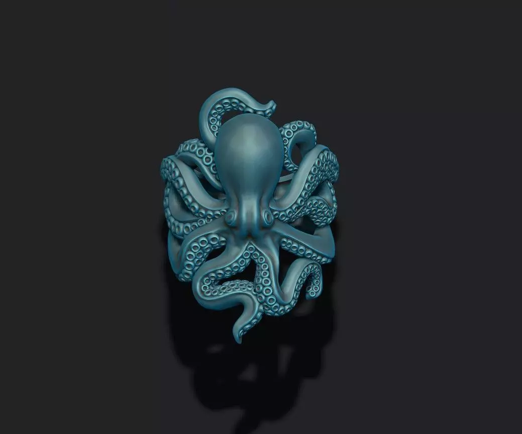 Octopus ring 3D print model_0