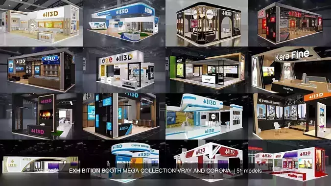 EXHIBITION BOOTH MEGA COLLECTION VRAY AND CORONA  
