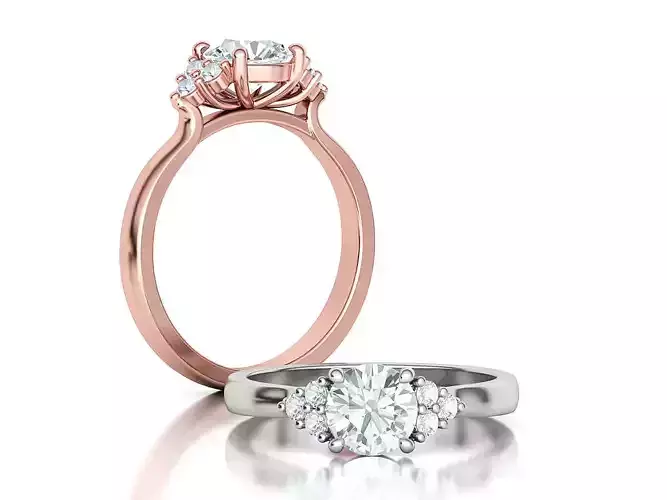 Paradise Engagement Ring 1ct stone printable 3dmodel V2