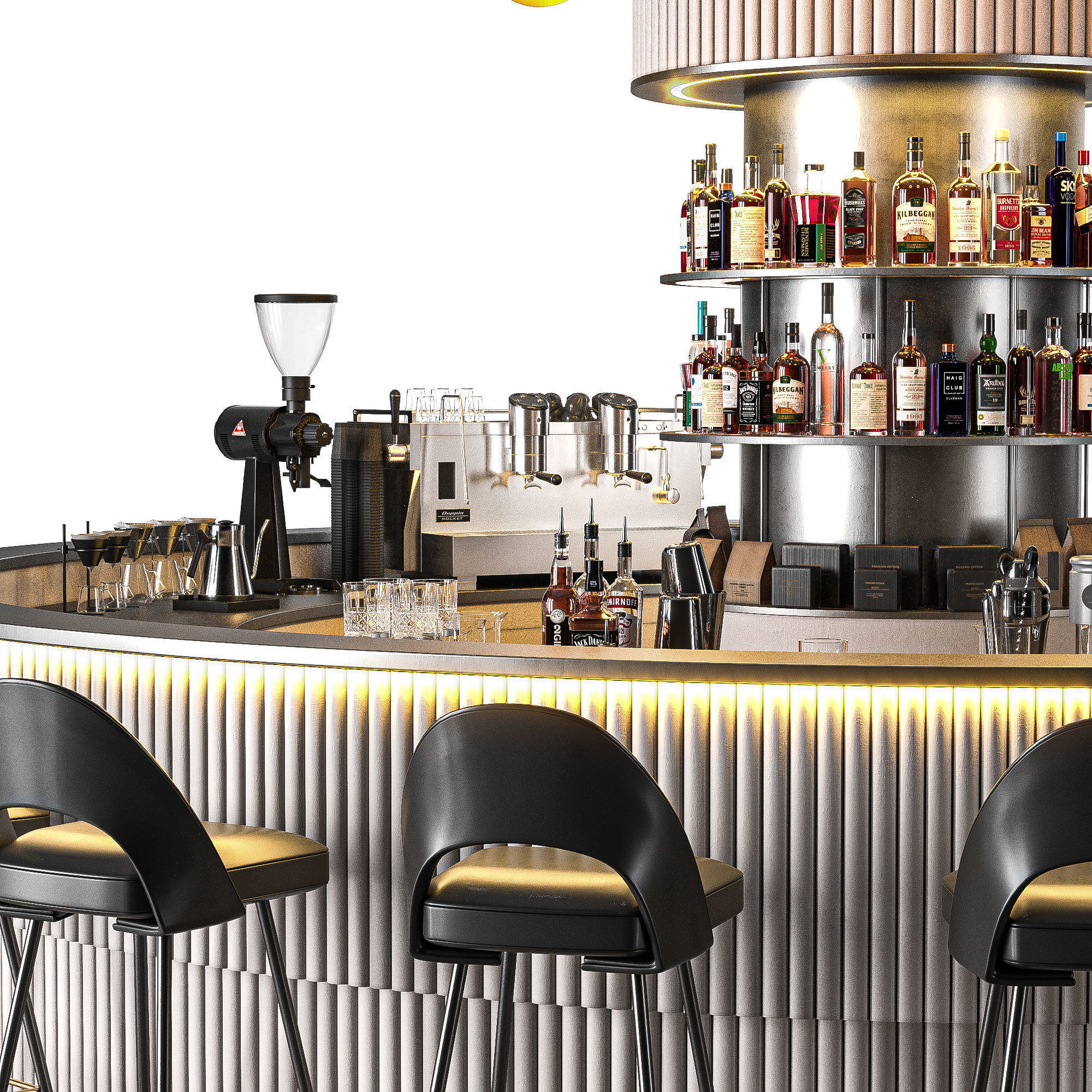 White Bar 3D model_1