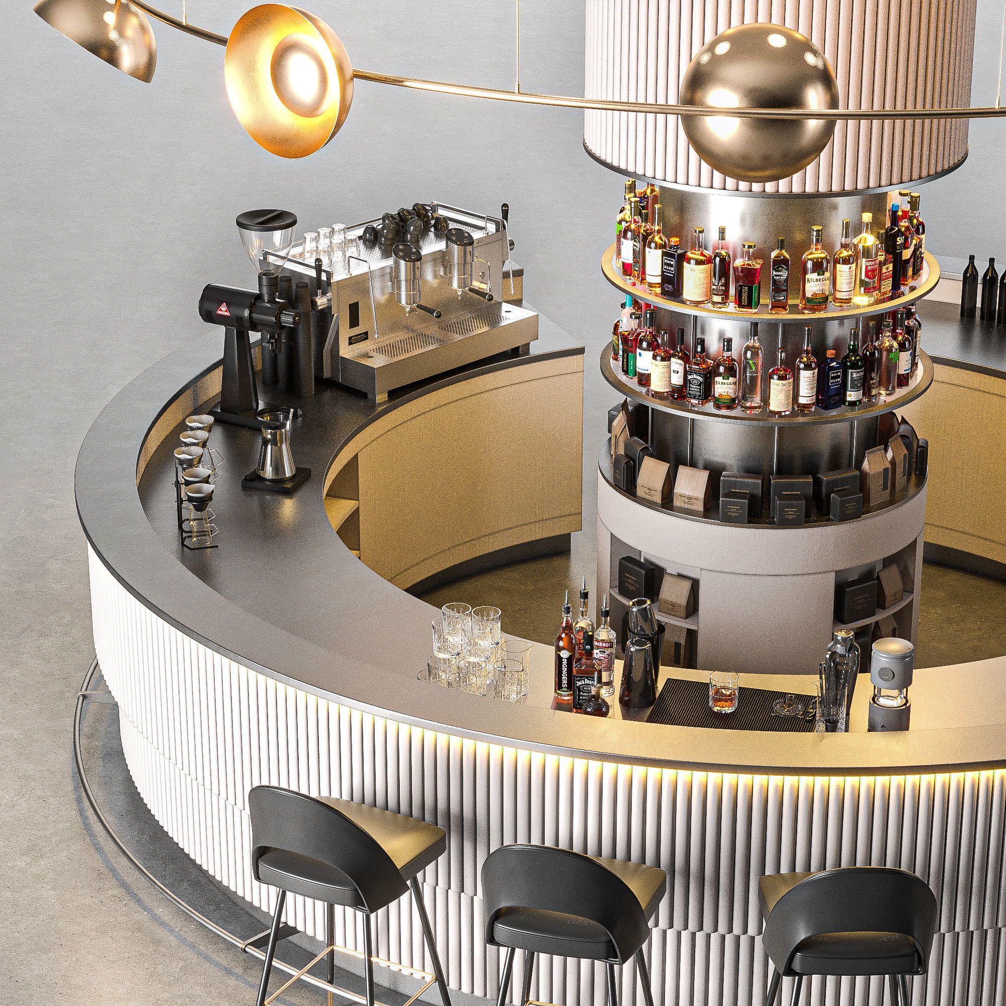 White Bar 3D model_2