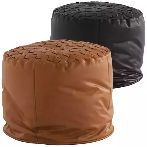 Amigos de Hoy Baez Woven Leather Ottoman Cover