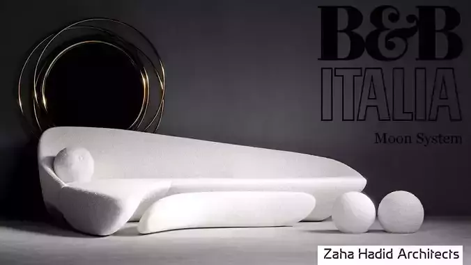 Moon System - Sofa -  Boucle - B AND B Italia  Low-poly 3D model