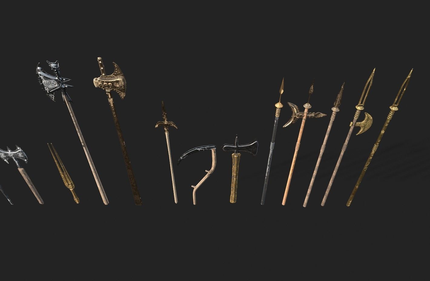  MEDIEVAL SPEAR AND SWORD 17 PIECES PACK Low-poly 3D model_23