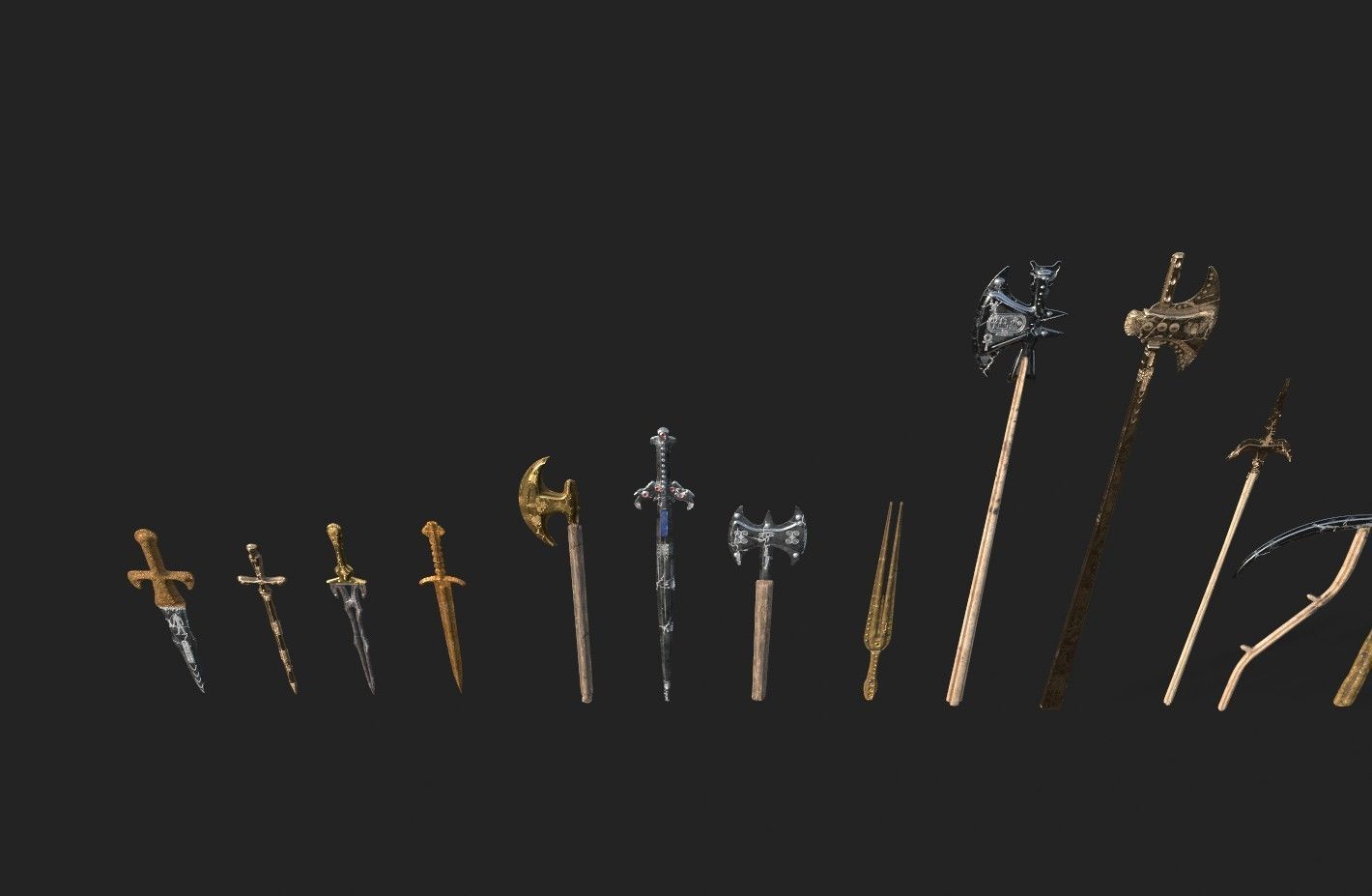  MEDIEVAL SPEAR AND SWORD 17 PIECES PACK Low-poly 3D model_22