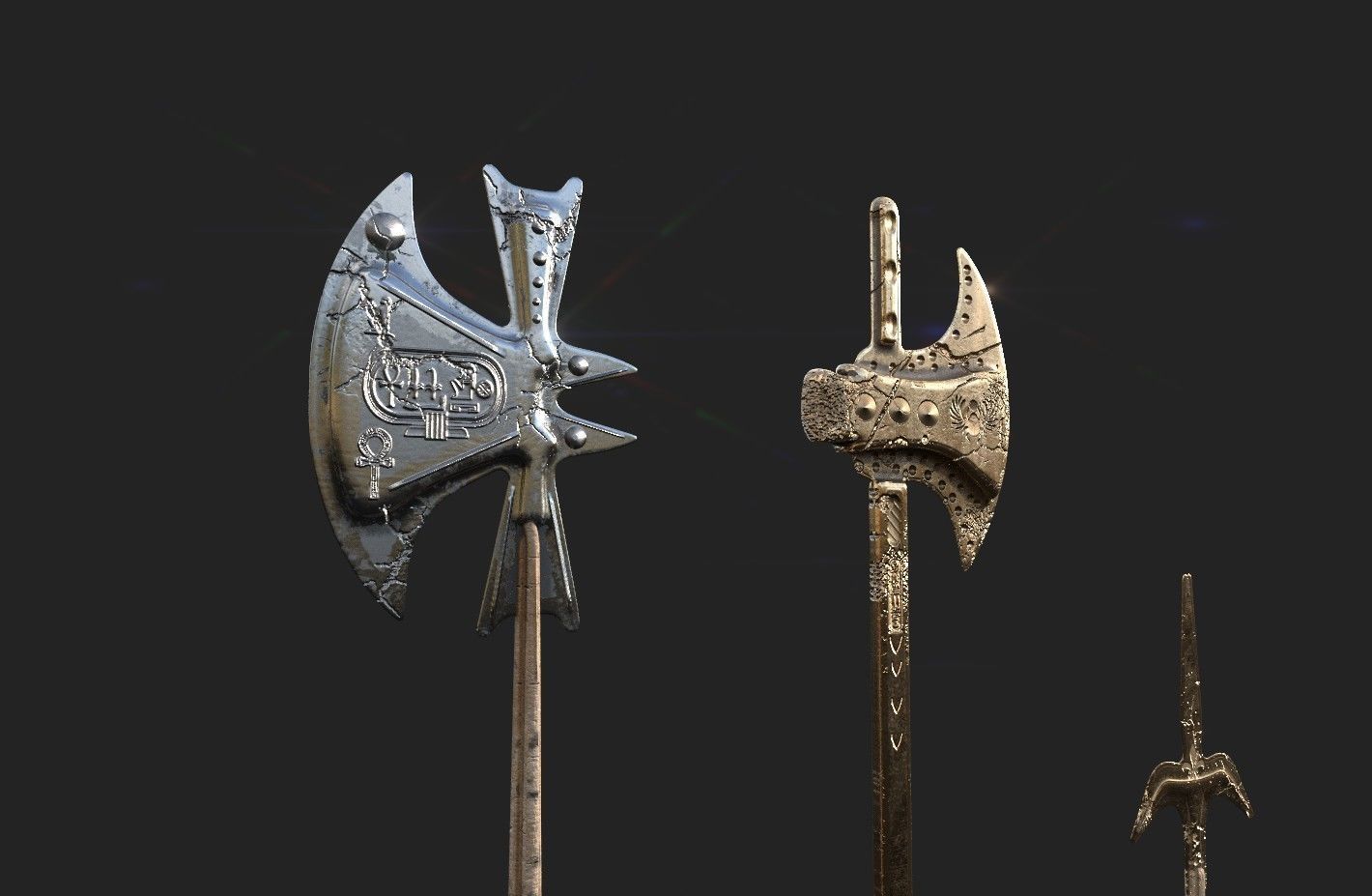  MEDIEVAL SPEAR AND SWORD 17 PIECES PACK Low-poly 3D model_12