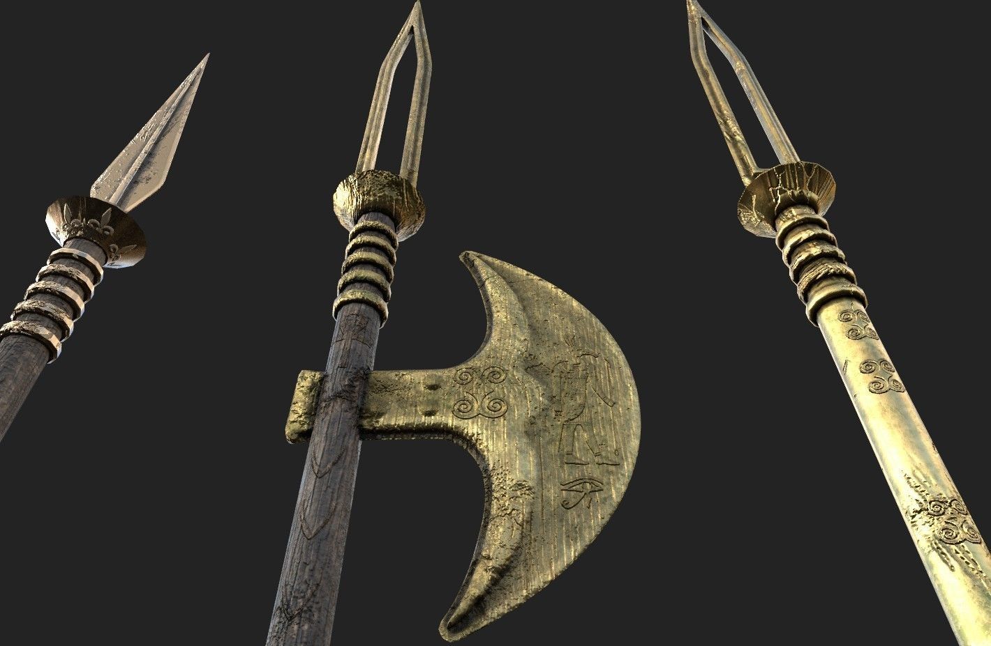  MEDIEVAL SPEAR AND SWORD 17 PIECES PACK Low-poly 3D model_3