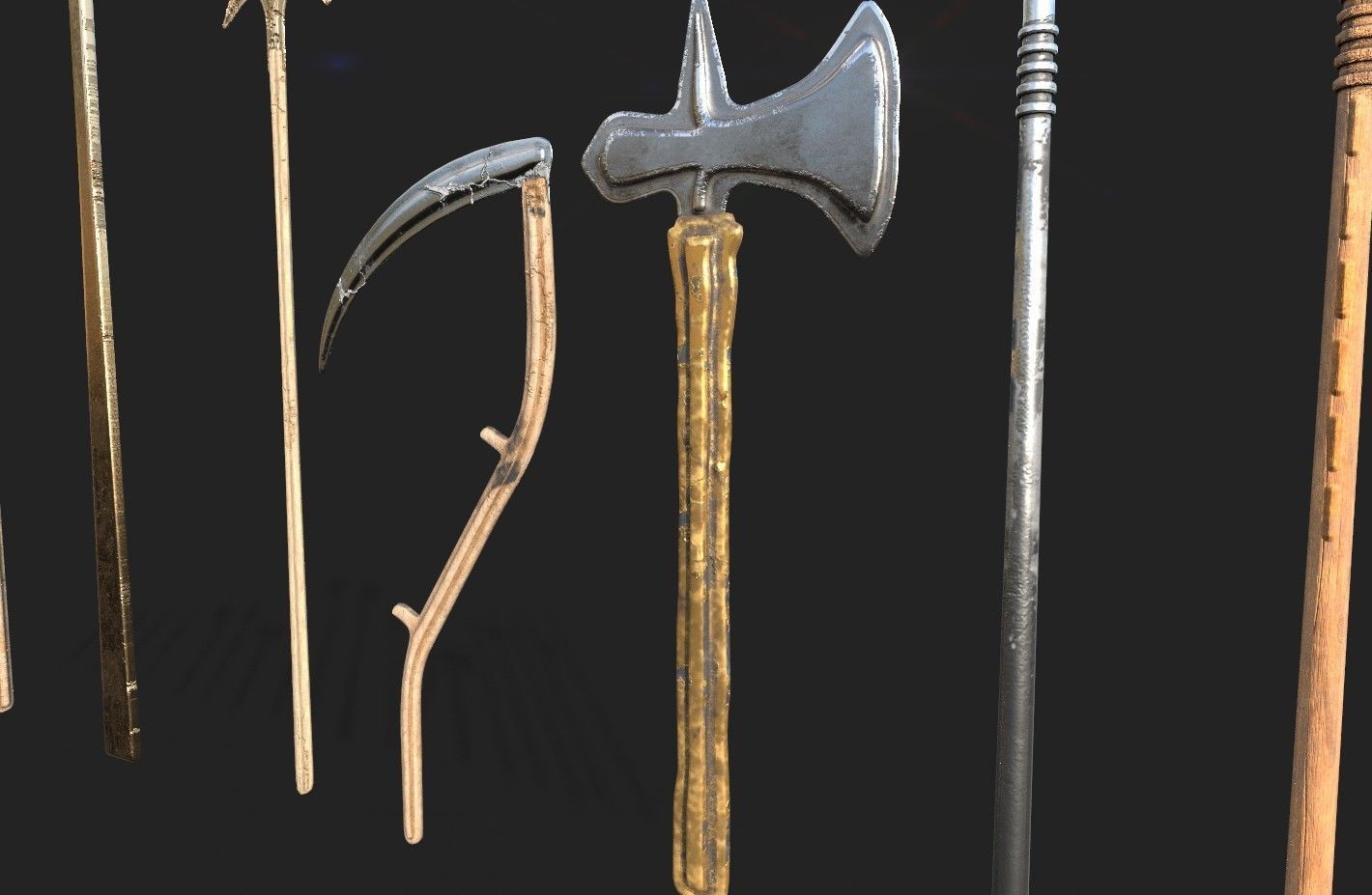  MEDIEVAL SPEAR AND SWORD 17 PIECES PACK Low-poly 3D model_7