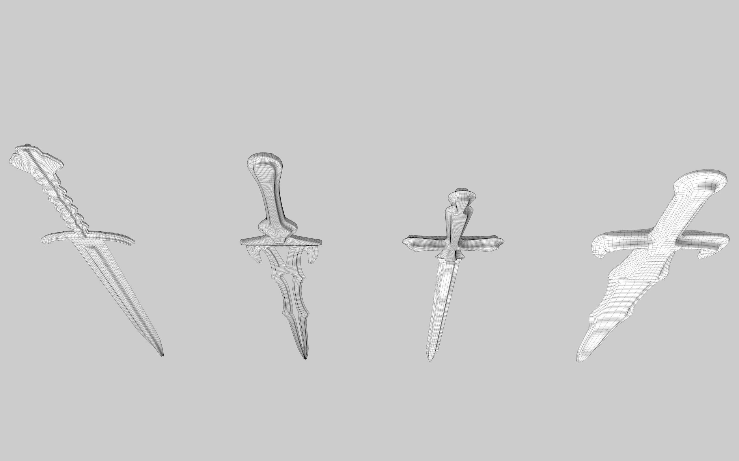  MEDIEVAL SPEAR AND SWORD 17 PIECES PACK Low-poly 3D model_45