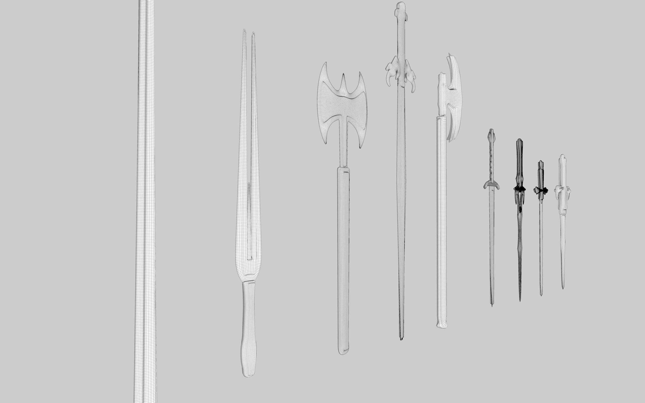  MEDIEVAL SPEAR AND SWORD 17 PIECES PACK Low-poly 3D model_38