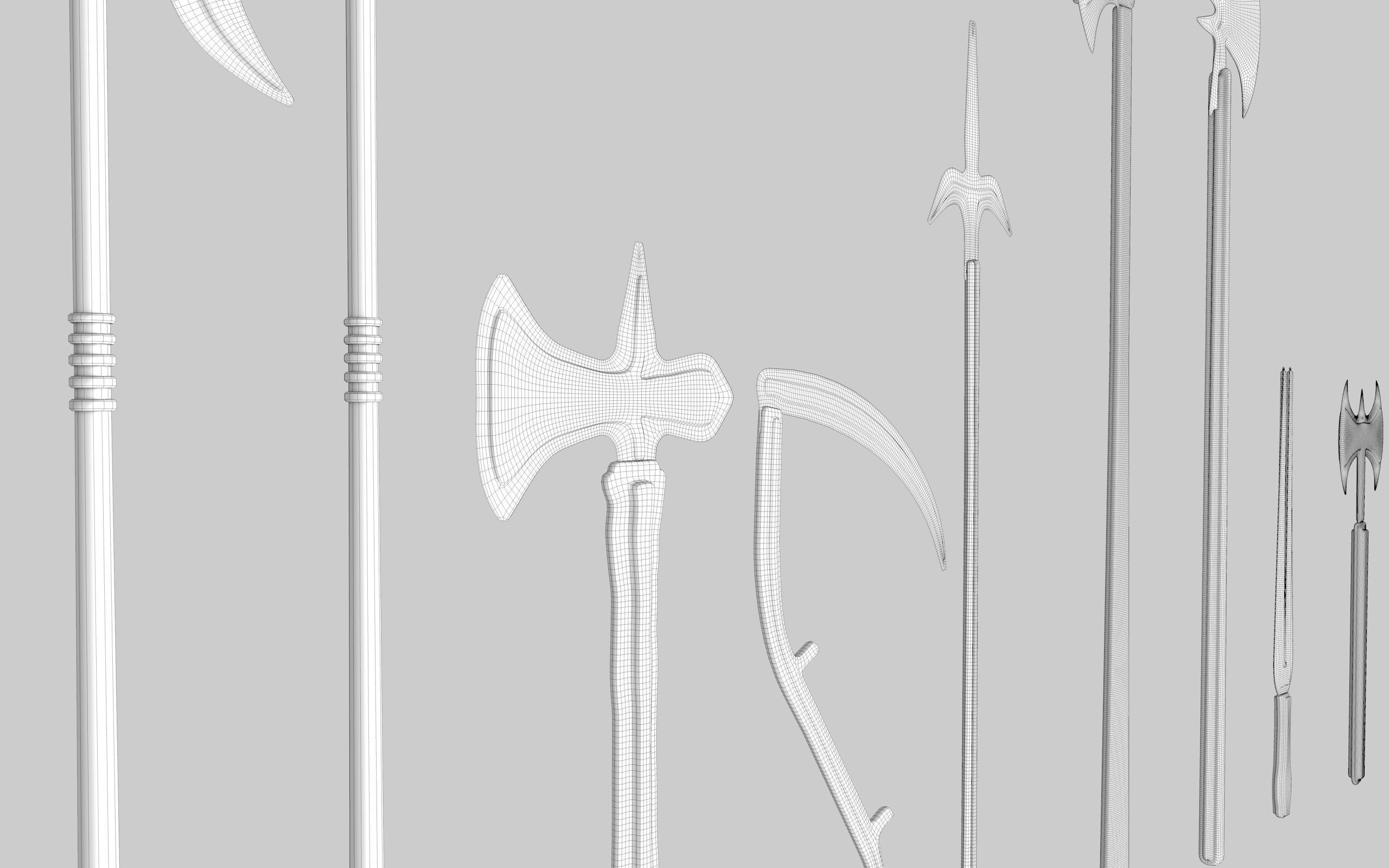  MEDIEVAL SPEAR AND SWORD 17 PIECES PACK Low-poly 3D model_34