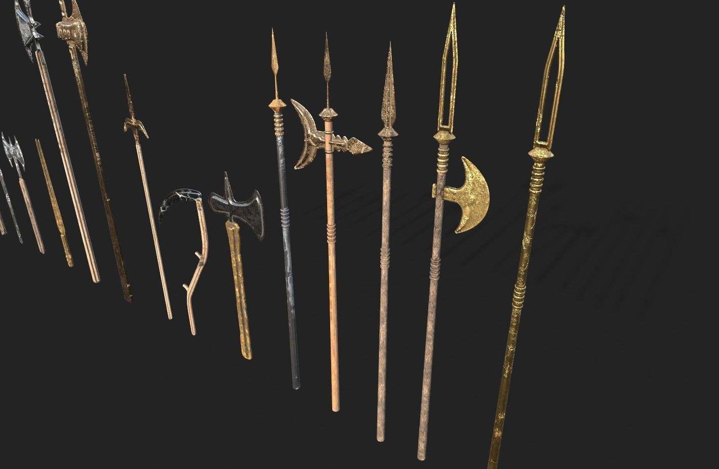  MEDIEVAL SPEAR AND SWORD 17 PIECES PACK Low-poly 3D model_28