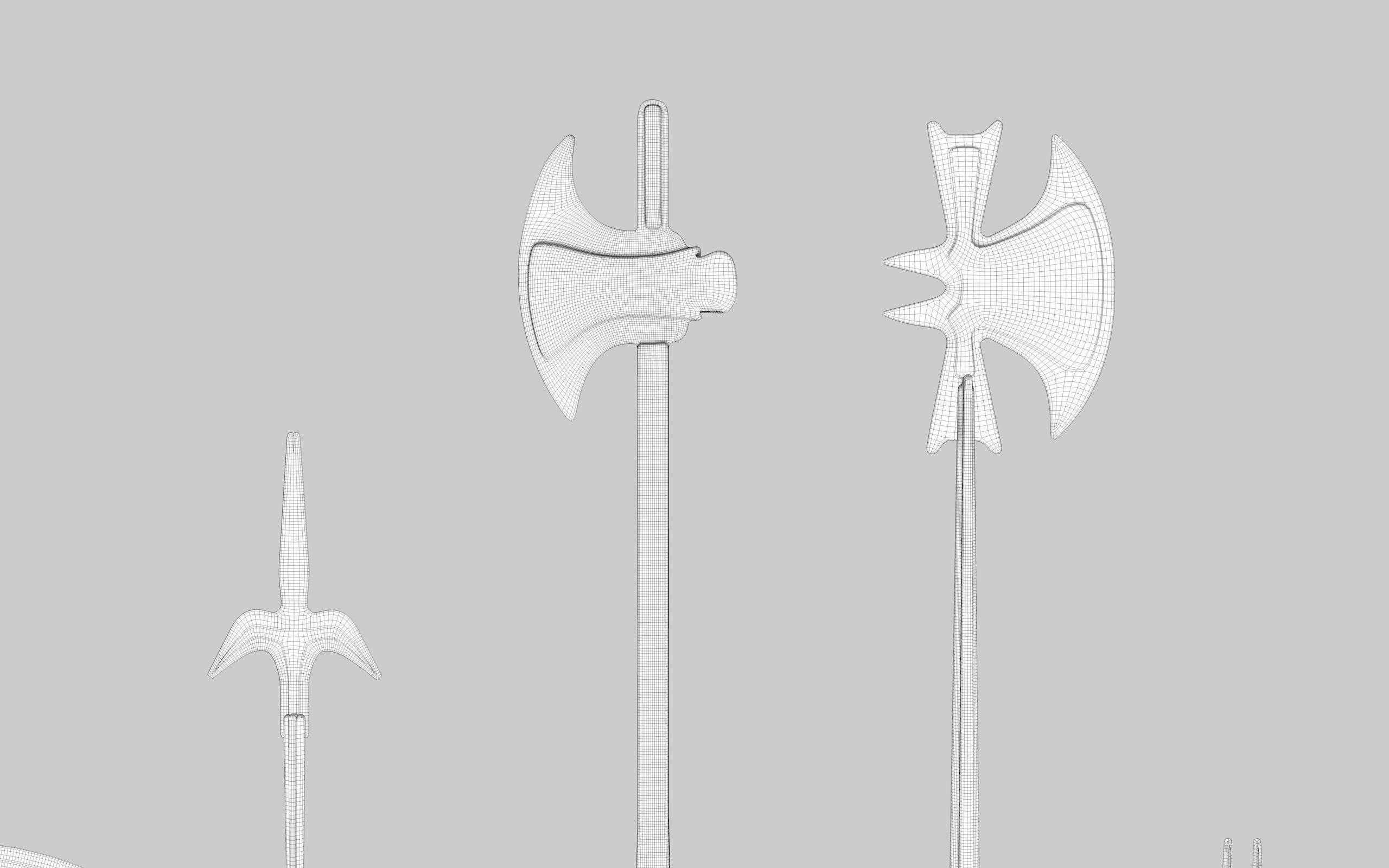  MEDIEVAL SPEAR AND SWORD 17 PIECES PACK Low-poly 3D model_35
