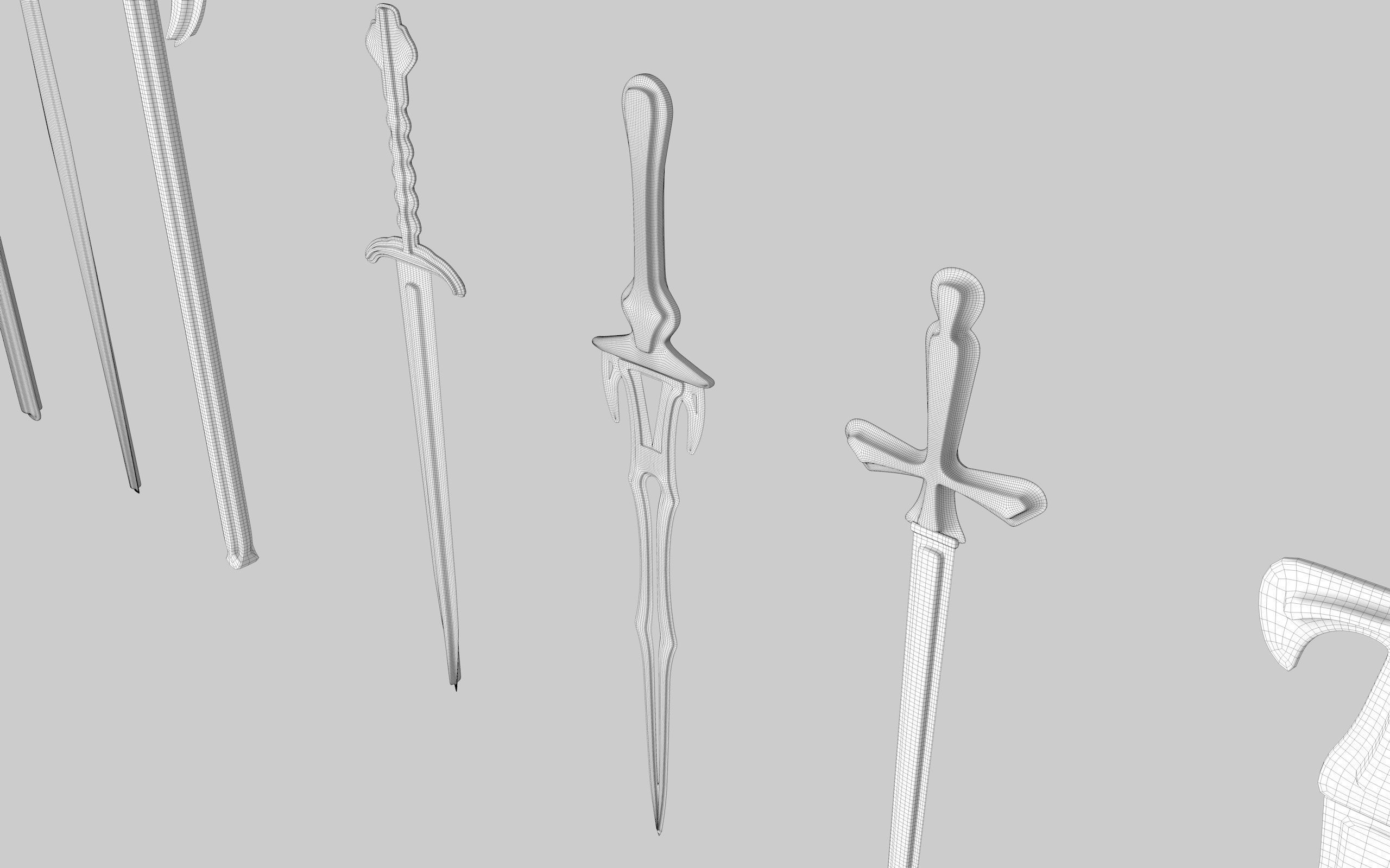  MEDIEVAL SPEAR AND SWORD 17 PIECES PACK Low-poly 3D model_43