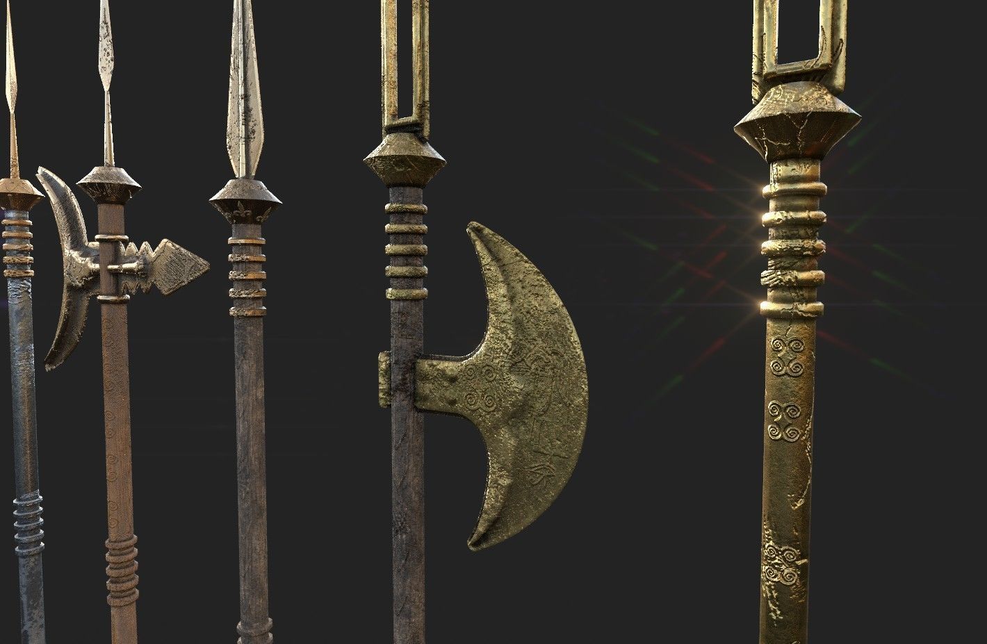  MEDIEVAL SPEAR AND SWORD 17 PIECES PACK Low-poly 3D model_24