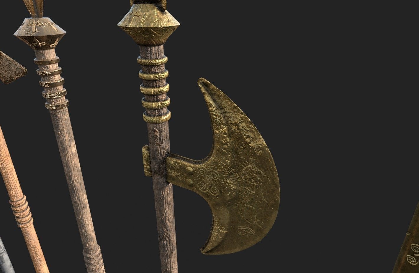  MEDIEVAL SPEAR AND SWORD 17 PIECES PACK Low-poly 3D model_27