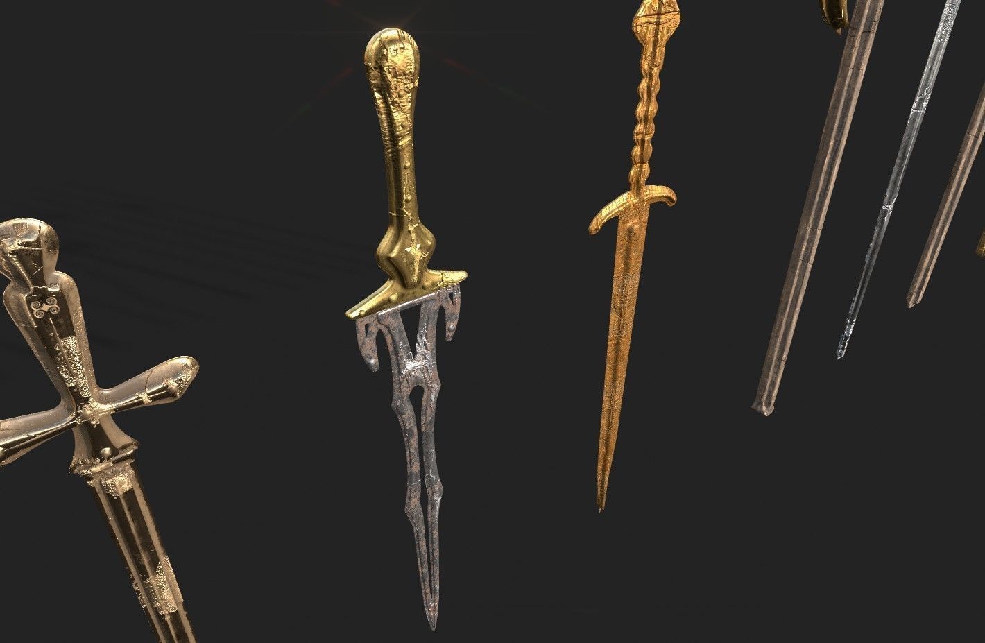 MEDIEVAL SPEAR AND SWORD 17 PIECES PACK Low-poly 3D model_18