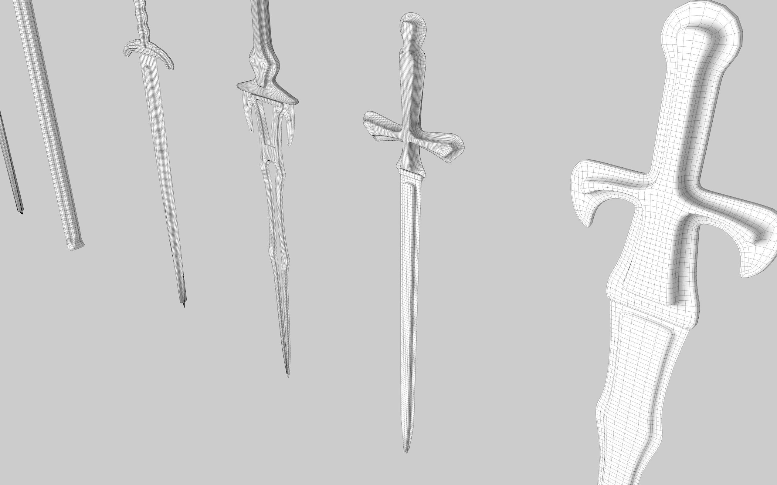  MEDIEVAL SPEAR AND SWORD 17 PIECES PACK Low-poly 3D model_42