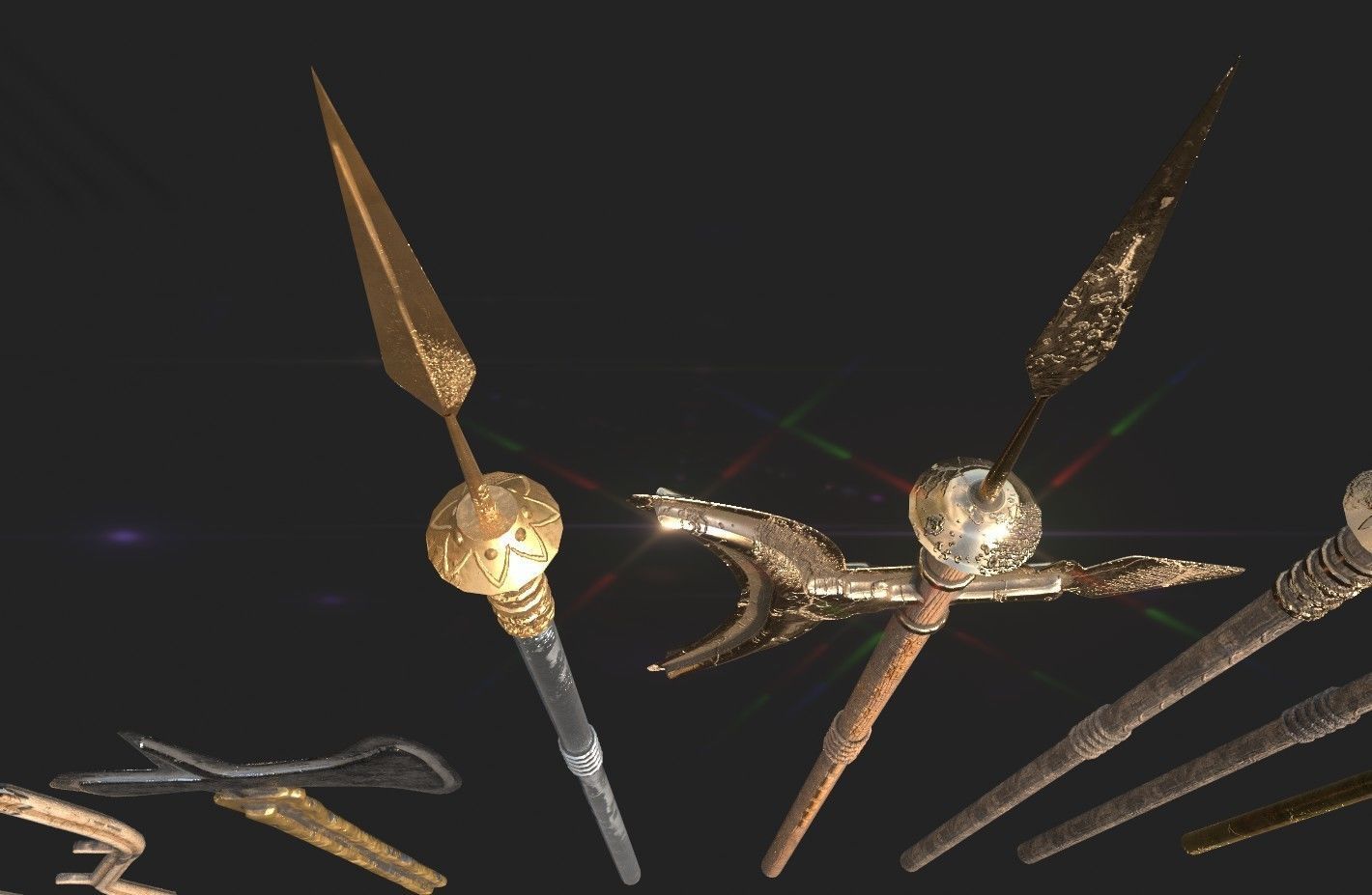  MEDIEVAL SPEAR AND SWORD 17 PIECES PACK Low-poly 3D model_6