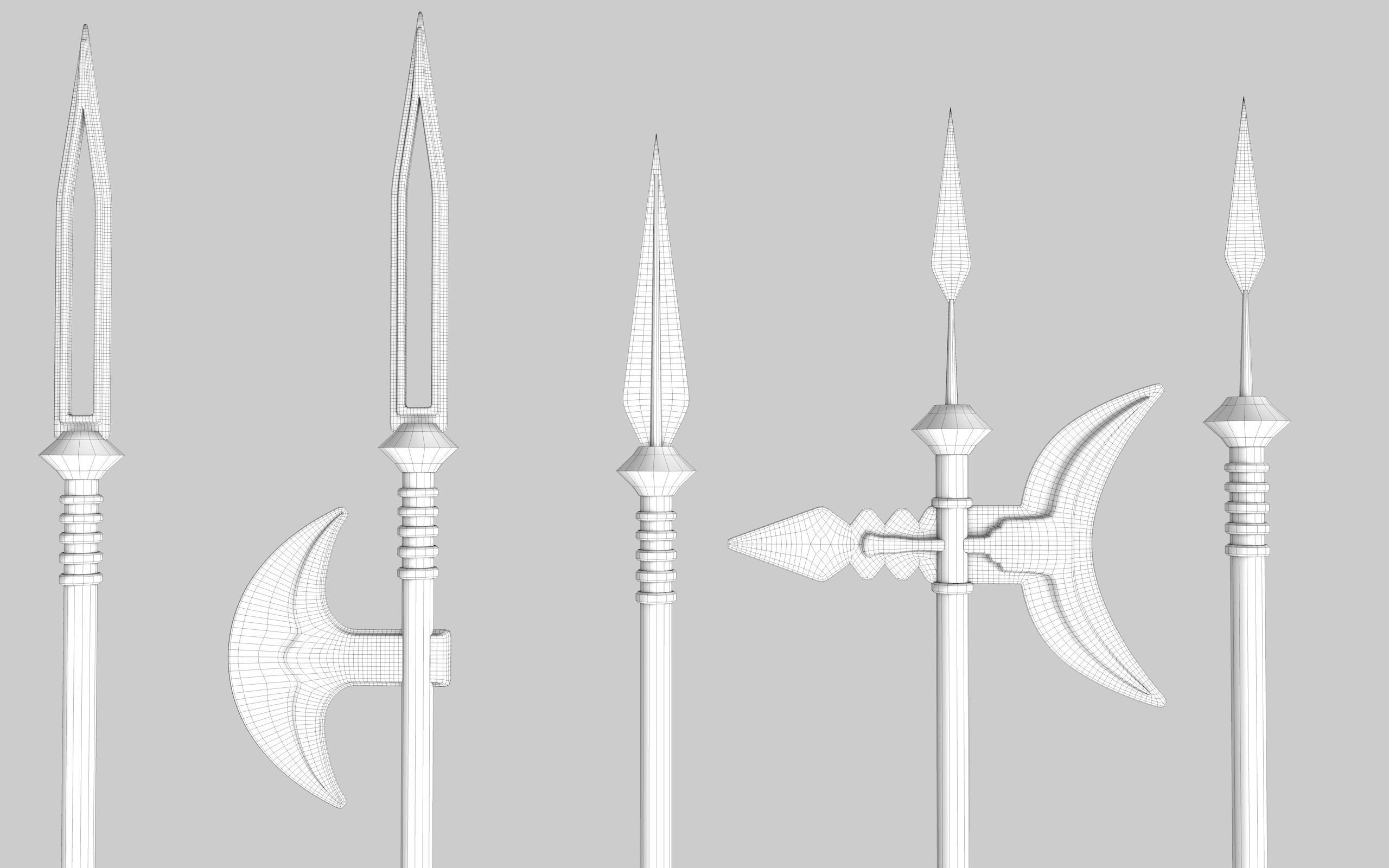  MEDIEVAL SPEAR AND SWORD 17 PIECES PACK Low-poly 3D model_32