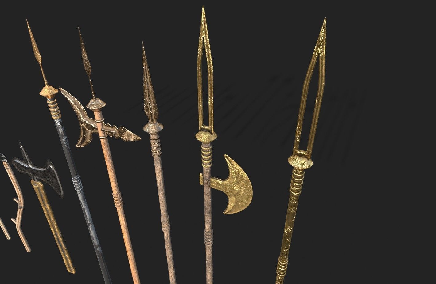  MEDIEVAL SPEAR AND SWORD 17 PIECES PACK Low-poly 3D model_25