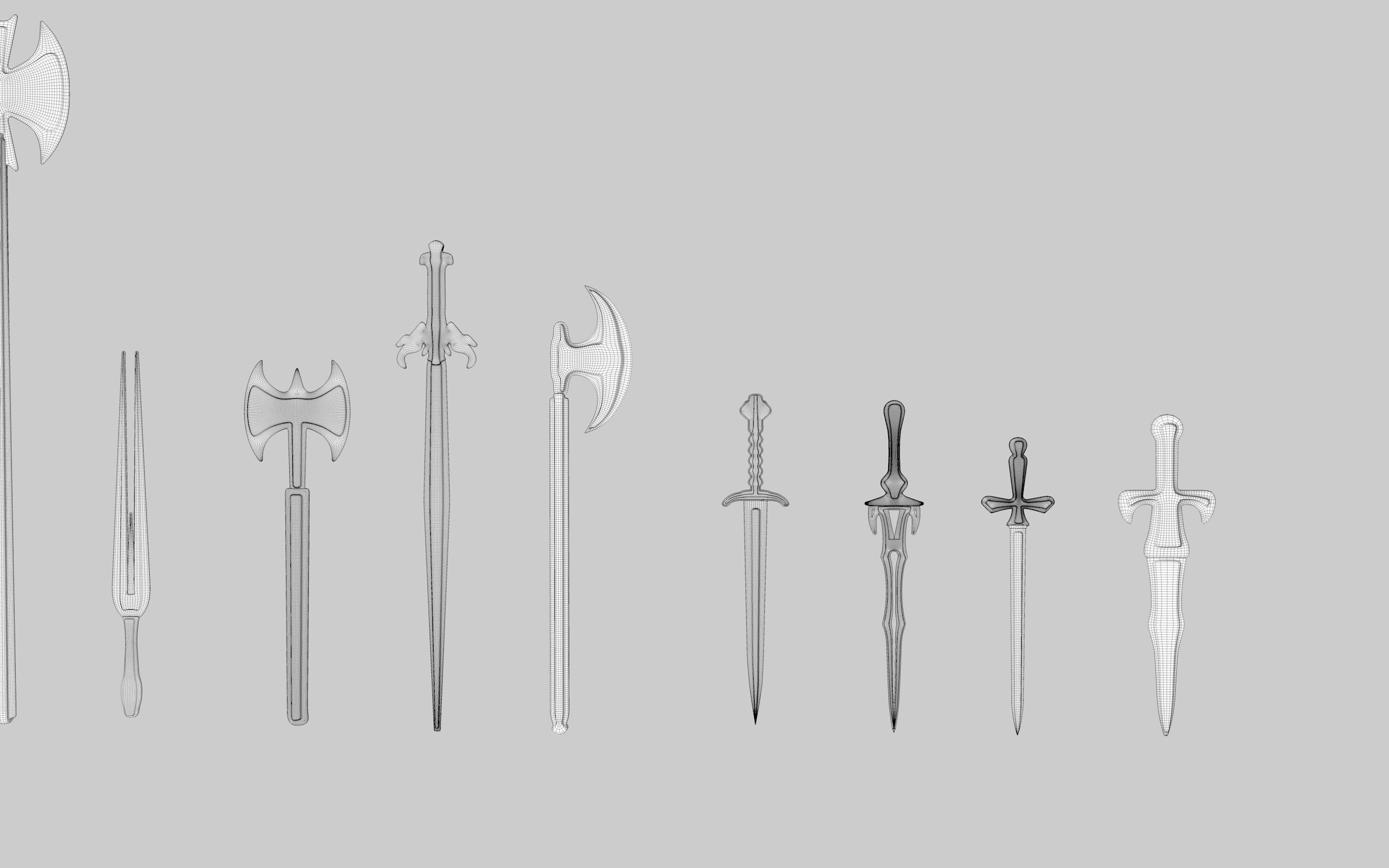  MEDIEVAL SPEAR AND SWORD 17 PIECES PACK Low-poly 3D model_39