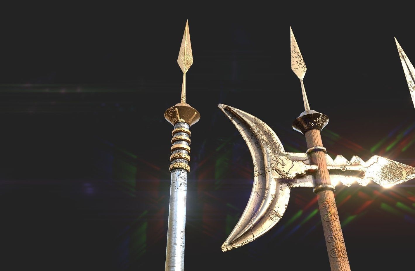  MEDIEVAL SPEAR AND SWORD 17 PIECES PACK Low-poly 3D model_5