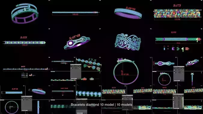 Bracelets diamond 10 model