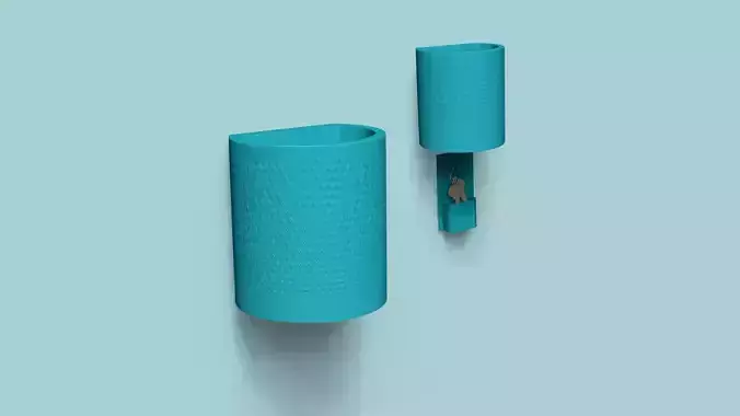 Wall Vase Key Hide STL - Secret Outdoor Decor 3D print model