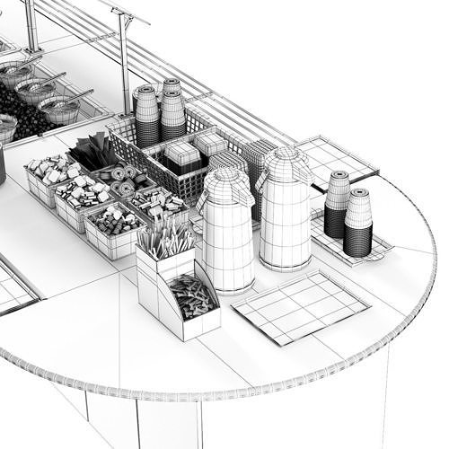 Salad bar 3D model 3