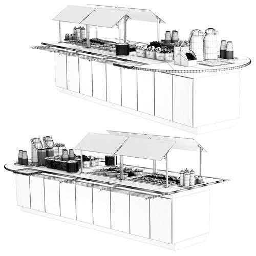 Salad bar 3D model 4