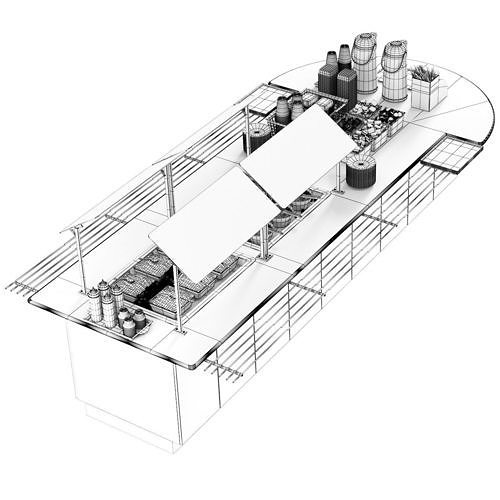 Salad bar 3D model 7