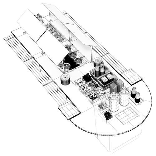 Salad bar 3D model 5