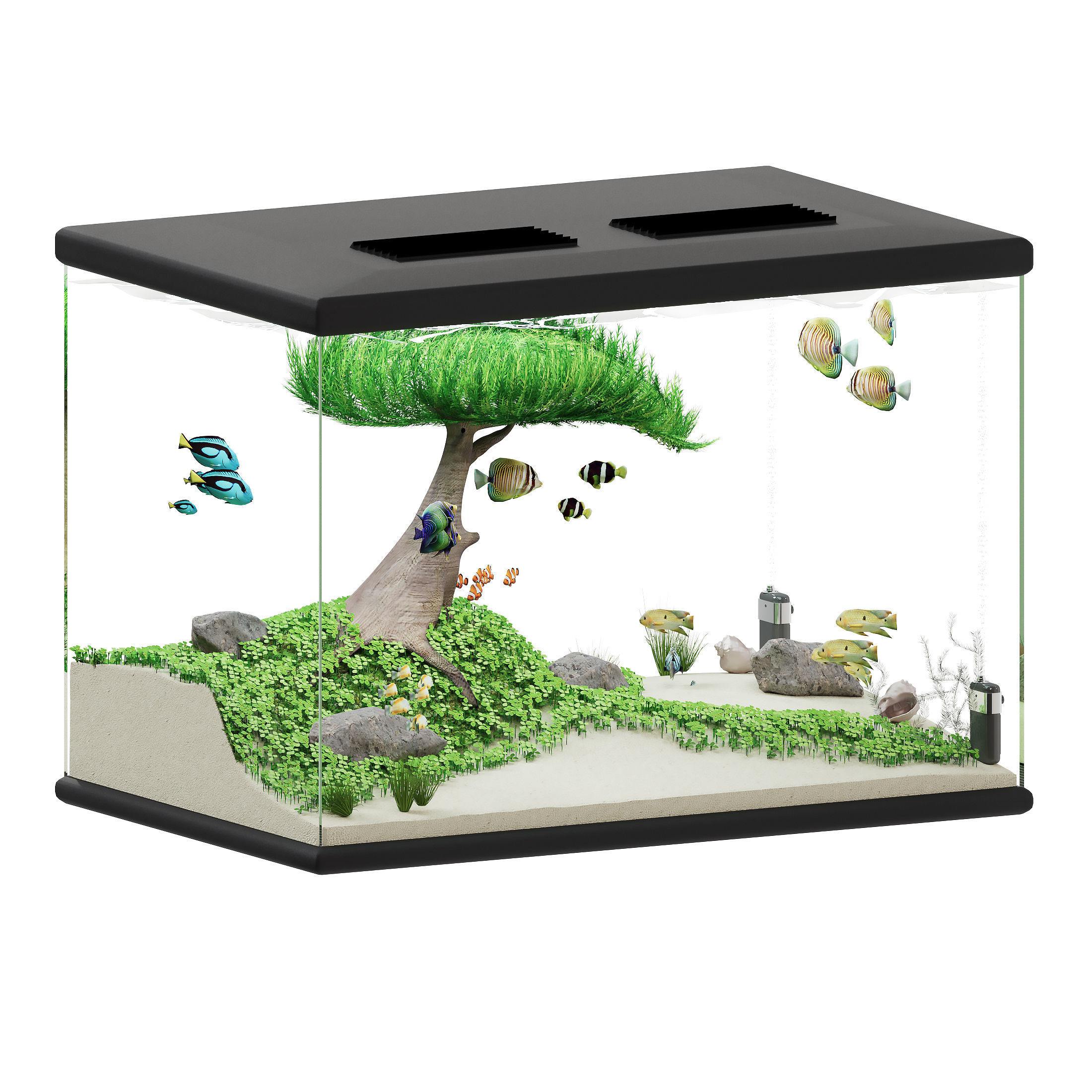 Aquascape Ryoboku Low-poly 3D model_3