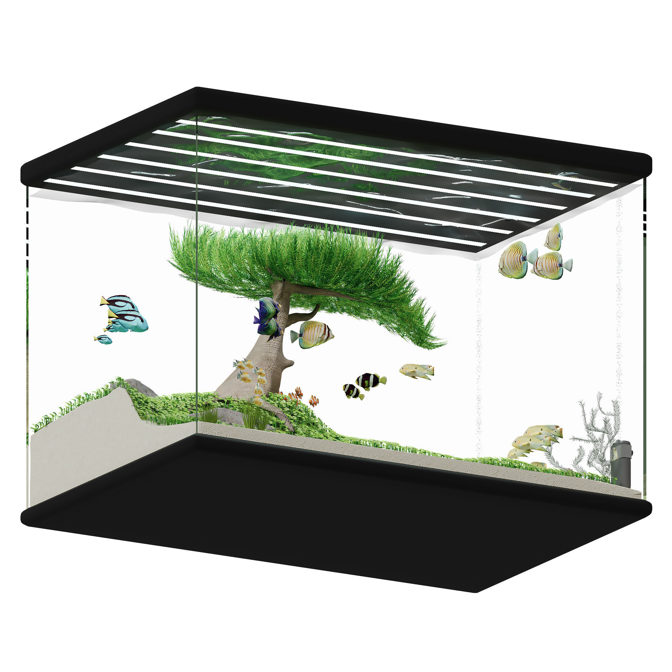 Aquascape Ryoboku Low-poly 3D model_4