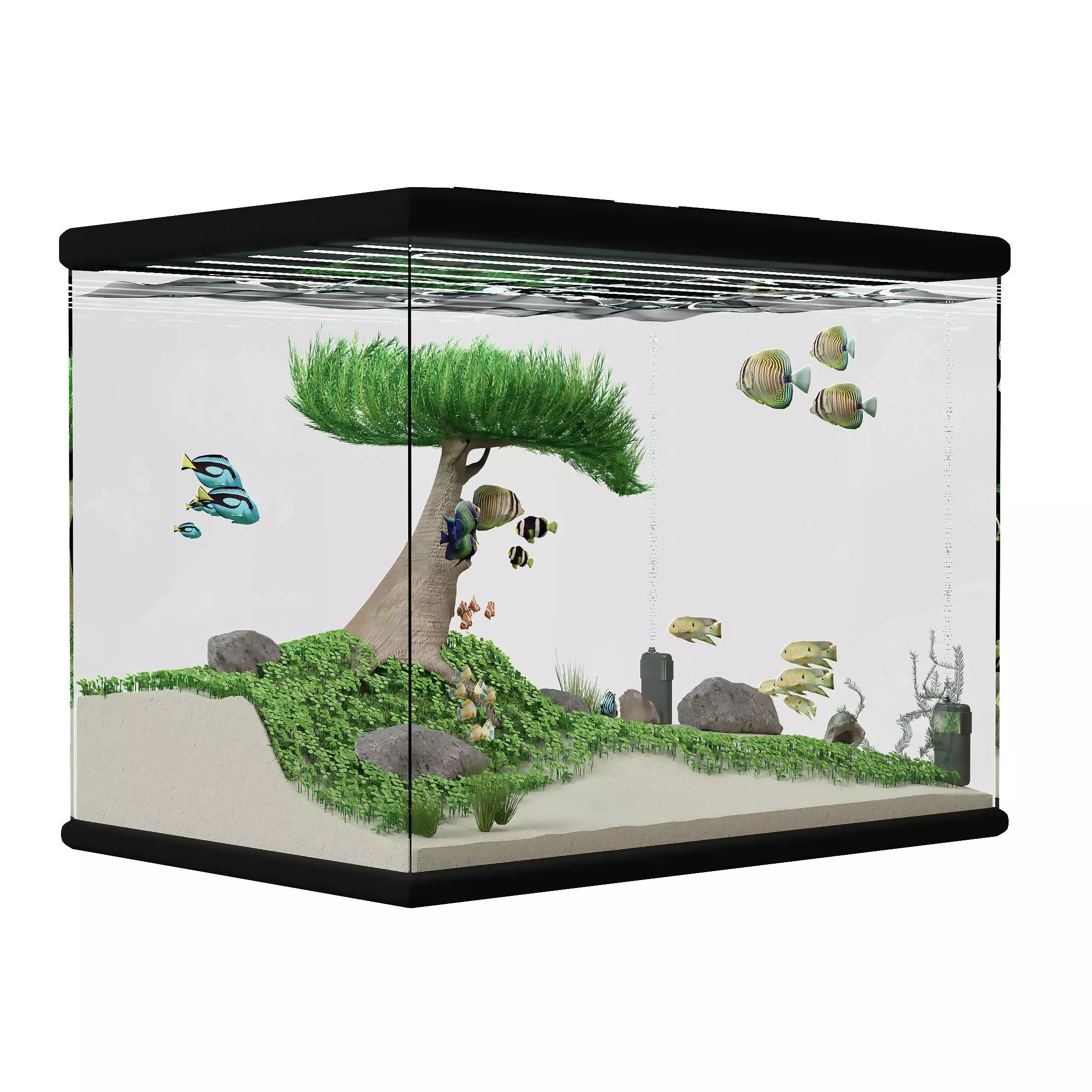 Aquascape Ryoboku Low-poly 3D model_0