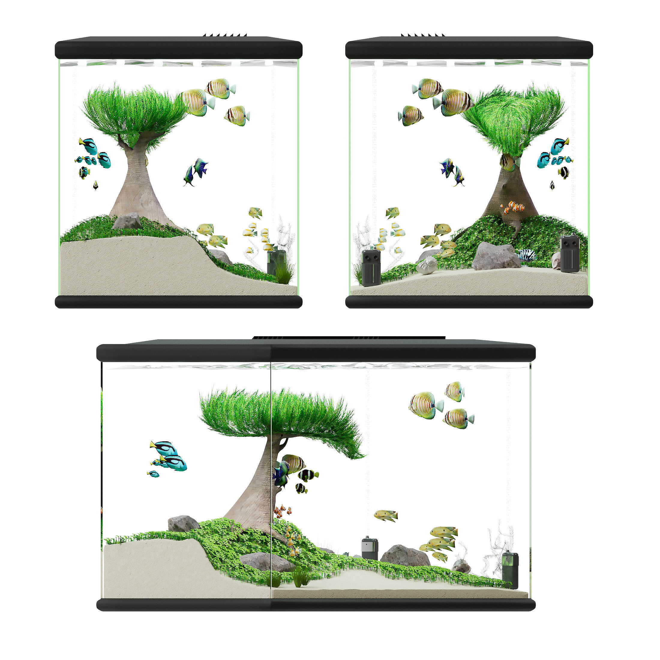 Aquascape Ryoboku Low-poly 3D model_2