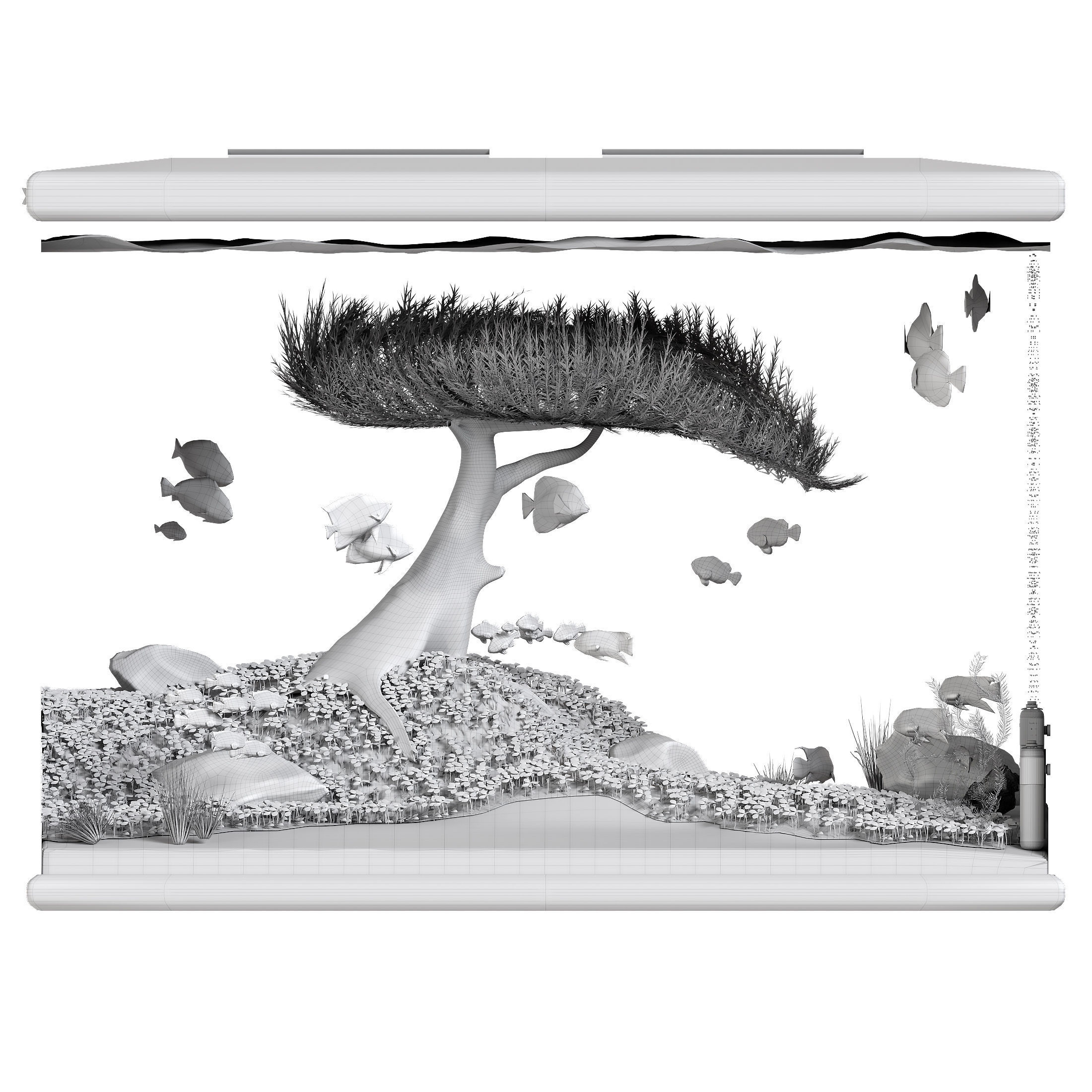 Aquascape Ryoboku Low-poly 3D model_6